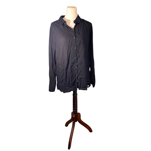 NWT black button down shirt L - Picture 1 of 3